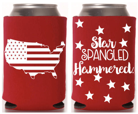 Star Spangled Hammered Can Cooler