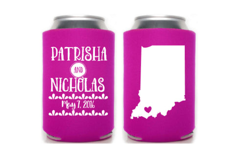 State Wedding Can Cooler