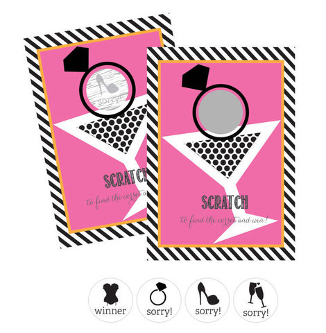 Scratch Off Game Cards - Cocktail - Pink