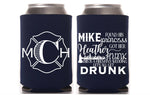 Firefighter Wedding Can Cooler