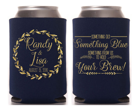 Something Old Something New Wedding Can Cooler