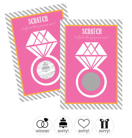 Scratch Off Game Cards - Wedding Ring - Pink