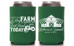 Left My Farm & Hay Wedding Can Cooler