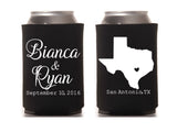 State Map Wedding Can Cooler