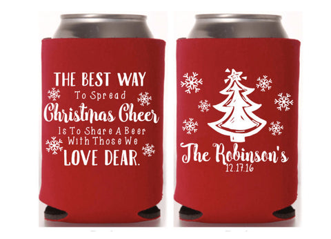 Christmas Cheer Wedding Favor Wedding Can Cooler