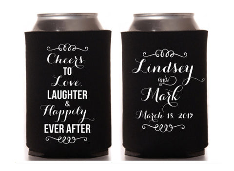 Cheers Wedding Can Cooler