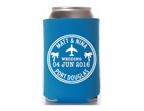 Destination Wedding Can Cooler