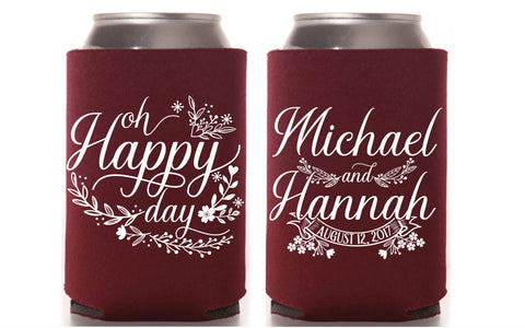 Oh Happy Day Wedding Can Cooler