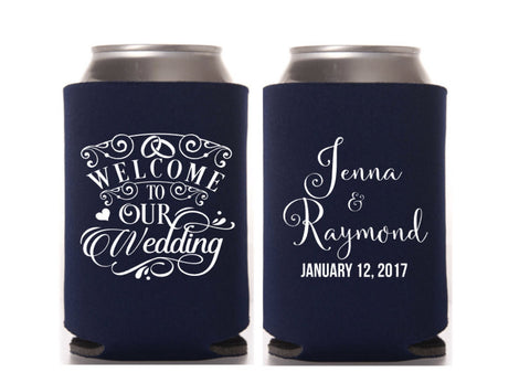 Welcome Wedding Can Cooler
