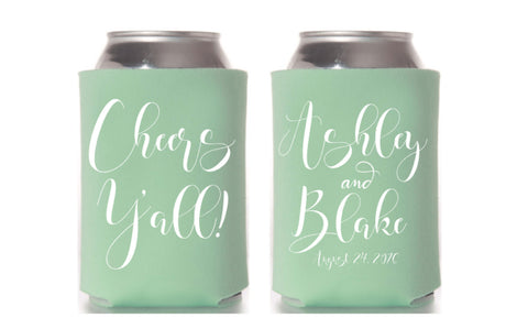 Cheers Yall Southern Wedding Can Cooler