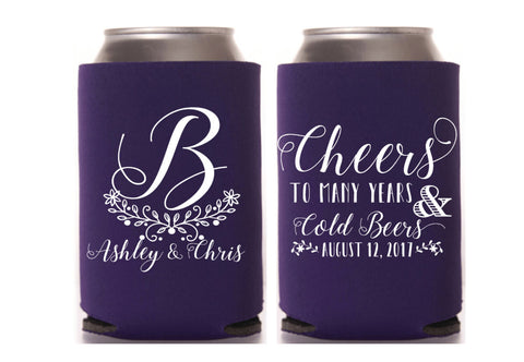 Monogram Wedding Can Cooler