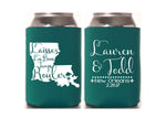 Louisiana Mardi Gras Wedding Can Cooler