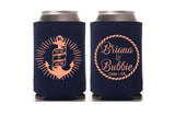 Custom Anchor Nautical Wedding Can Cooler