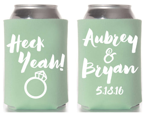 Heck Yeah Wedding Can Cooler