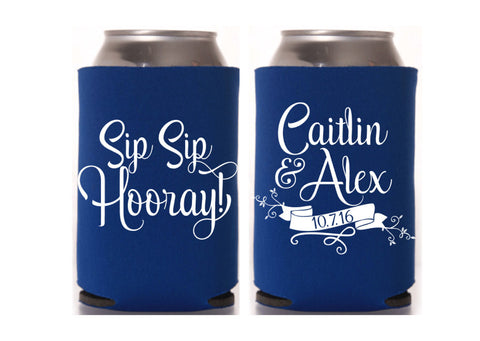Sip Sip Hooray Wedding Can Cooler