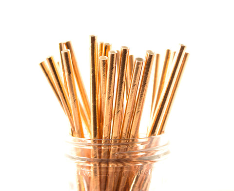 Rose Gold Foil Solid Paper Straw