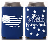Star Spangled Hammered Can Cooler