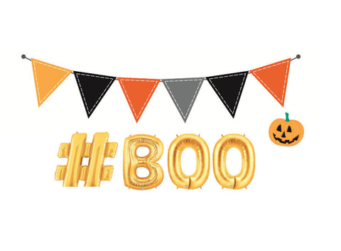 Halloween 14 Inch Gold #Boo Balloons