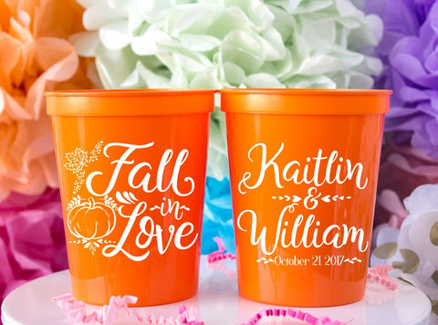 Fall in Love Wedding Cups