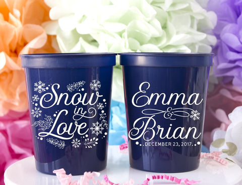 Snow in Love Wedding Cups