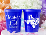 Texas Wedding Stadium Cup - Bridal Shower Decor - Texas Wedding Favors - Engagement Party Gifts - Custom Cocktail Cups - Reusable Cup