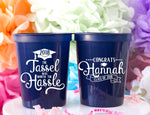 Graduation Party Cups The Tassel Was Worth the Hassle Class of 2018 Graduation Cap Plastic Cups College Graduation Personalized Cups