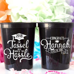 Graduation Party Cups The Tassel Was Worth the Hassle Class of 2018 Graduation Cap Plastic Cups College Graduation Personalized Cups