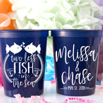 Two Less Fish in the Sea Wedding Personalized Cups for Wedding