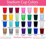 Monogram Wedding Stadium Cup - Custom Plastic Cups - Custom Reception Favors - Bar Crawl Cups - Wedding Favor - Plastic Cocktail Cups