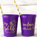 Bachelorette Party Cups Pop the Bubbly Bridal Shower Personalized Cups Stadium Cups Getting a Hubby Hen Party Cups Bachelorette Favors