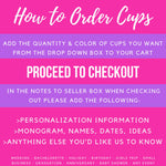 Wedding Cups Plastic Cups Stadium Cups Personalized Cups Custom Wedding Cups Monogram Cups Wedding Party Cups Monogrammed Cups Drink Cups