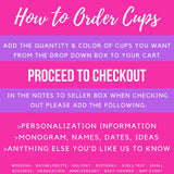 Wedding Cups Plastic Cups Stadium Cups Personalized Cups Custom Wedding Cups Monogram Cups Wedding Party Cups Monogrammed Cups Drink Cups