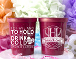 Monogram Wedding Stadium Cup - Custom Plastic Cups - Custom Reception Favors - Bar Crawl Cups - Wedding Favor - Plastic Cocktail Cups