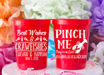 Pinch Me Personalized Wedding Cups Crawfish Party Louisiana Wedding NOLA Wedding Family Reunion Engagement Party Mississippi South Carolina