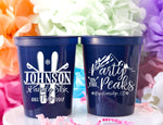 Personalized Wedding Cups Mountain Wedding Ski Trip Party on the Peaks Adventure Wedding Colorado Favors Family Ski Trip Cups Plastic Cups