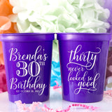 Personalized Cups Birthday Cups 30th Birthday Party Cups Cheers to 30 Years Stadium Cups Plastic Cups Custom Cups Birthday Favors Girls Trip