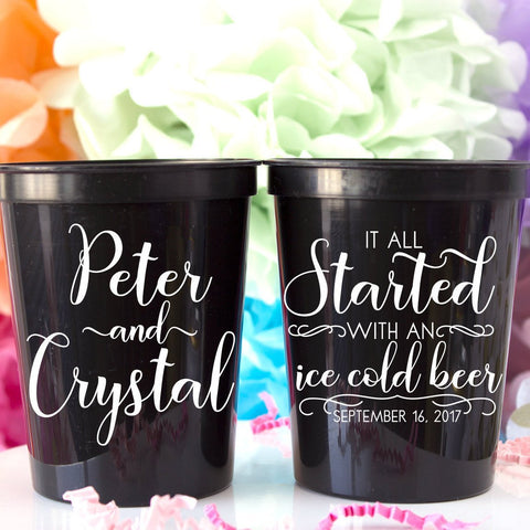 Custom Wedding Cups Personalized Cups Wedding Favors for Guests Custom Plastic Cups Wedding Party Cups Custom Stadium Cups