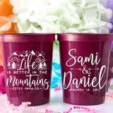 Life is Better in the Mountains Wedding Cups