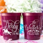 Talk Derby To Me Personalized Cups Kentucky Derby Party Favors Horse Racing Decor Horse Race Party Customizable Cups Plastic Cups