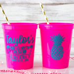 Pineapple Bachelorette Cups Beach Bachelorette Mexico Bachelorette Favors Palm Springs Pineapple Cup Aloha Beaches Girls Weekend Hen Party