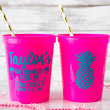 Pineapple Bachelorette Cups Beach Bachelorette Mexico Bachelorette Favors Palm Springs Pineapple Cup Aloha Beaches Girls Weekend Hen Party