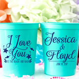 Beach Wedding Cups Personalized Cups Destination Wedding Favors for Guests Nautical Wedding Custom Wedding Cups Stadium Cups Plastic Cups