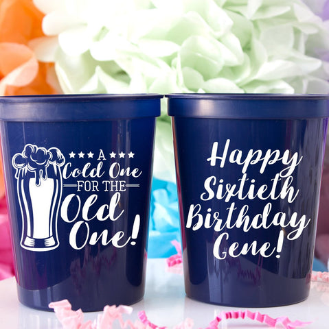 Personalized Cups Birthday Cups 60th Birthday Party Cups Cheers to 60 Years Cheers & Beers Stadium Cups Plastic Cups Custom Cups Beer Cups