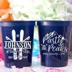 Personalized Wedding Cups Mountain Wedding Ski Trip Party on the Peaks Adventure Wedding Colorado Favors Family Ski Trip Cups Plastic Cups