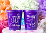 Personalized Cups Birthday Cups 30th Birthday Party Cups Cheers to 30 Years Stadium Cups Plastic Cups Custom Cups Birthday Favors Girls Trip