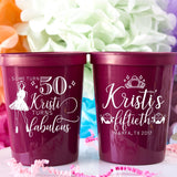 50th Birthday for Her 50 & Fabulous Personalized Cups Birthday Party Plastic Cups Adult Birthday Cheers to 50 Years Cheers and Beers