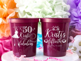 50th Birthday for Her 50 & Fabulous Personalized Cups Birthday Party Plastic Cups Adult Birthday Cheers to 50 Years Cheers and Beers