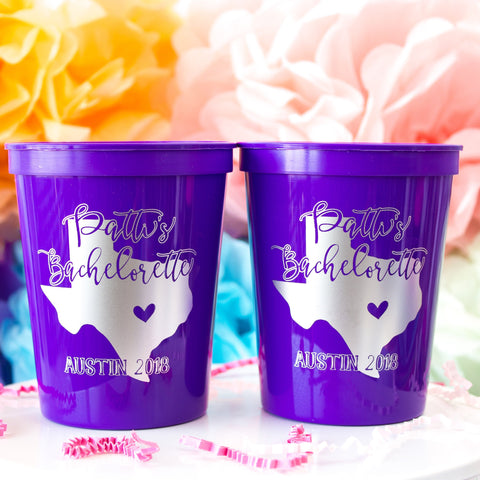 Texas Bachelorette Party Bachelorette Cups Bridal Party Gift Austin Dallas Houston San Antonio Wedding Cups Welcome Bag Shower Favors