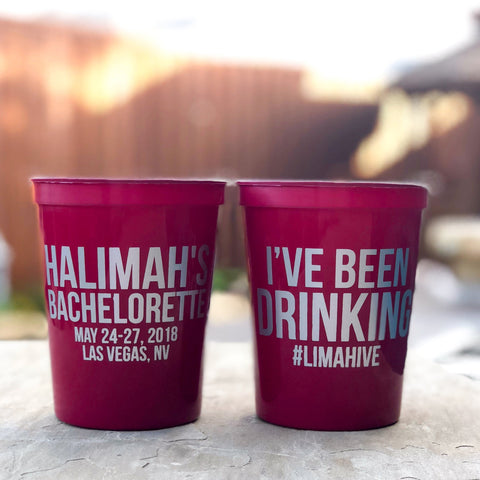 Bachelorette Cups I've Been Drinking Party Favors Custom Plastic Cups Las Vegas Bach Pool Party Summer Bach Wine Cups Personalized Beer Cups