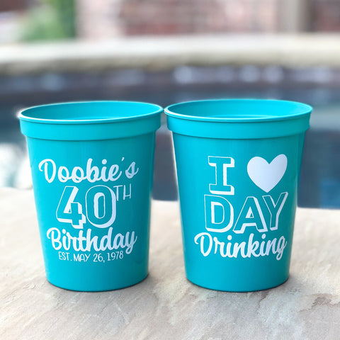 40th Birthday Cups 40th Party Cups Custom Cups Personalized Cups Fortieth Birthday Plastic Party Cups Milestone Birthday Ideas for Her